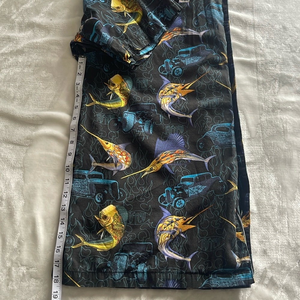 Vintage Bluewater AFTCO Sword Fish Hot Rod Hawaiian Short Sleeve Shirt 2XL - Picture 4 of 8